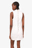 Balmain White Denim Gold Button Sleeveless Mini Dress Size 40