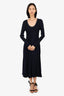 Proenza Schouler Navy Blue Rib Knit Midi Dress Size L
