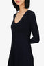 Proenza Schouler Navy Blue Rib Knit Midi Dress Size L