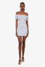 Caroline Constas White/Blue Floral Print Mini Dress Size XS