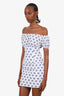 Caroline Constas White/Blue Floral Print Mini Dress Size XS