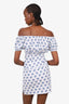 Caroline Constas White/Blue Floral Print Mini Dress Size XS