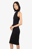 Torn By Ronny Kobo Black High Neck Sleevesless Body Con Midi Dress Size S