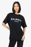 Balmain Black/White Logo T-shirt Size Medium