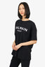 Balmain Black/White Logo T-shirt Size Medium