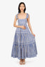 Zimmermann Blue/White Verity Stripe Tiered Maxi Dress Size 1