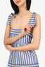 Zimmermann Blue/White Verity Stripe Tiered Maxi Dress Size 1