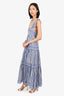 Zimmermann Blue/White Verity Stripe Tiered Maxi Dress Size 1