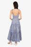 Zimmermann Blue/White Verity Stripe Tiered Maxi Dress Size 1