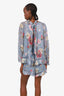 Zimmermann Blue/Multicolor Silk Floral Print Romper Size 2