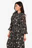 Isabel Marant Etoile Black/White Floral Print Long Sleeve Maxi Dress Size 38