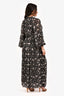 Isabel Marant Etoile Black/White Floral Print Long Sleeve Maxi Dress Size 38