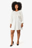 Apiece Apart White Cotton Long Sleeve Mini Dress Size M