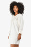 Apiece Apart White Cotton Long Sleeve Mini Dress Size M