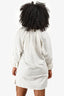 Apiece Apart White Cotton Long Sleeve Mini Dress Size M