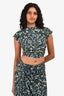 Isabel Marant Etoile Navy Printed 'Jeldia' Crop Top + Midi Skirt Set Size 38