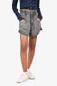 Isabel Marant Etoile Grey Denim Ruched High Waisted Shorts Size 36