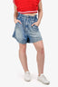 Isabel Marant Etoile Blue Denim Ruched High Waisted Shorts Size 38