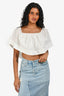 APiece Apart White Cotton Shawl Crop Top Size S
