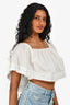 APiece Apart White Cotton Shawl Crop Top Size S
