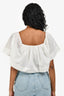 APiece Apart White Cotton Shawl Crop Top Size S