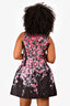 Red Valentino Black/Pink Floral Nylon Mini Dress Size 42