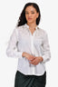 Brunello Cucinelli White Beaded Necklin Button Down Shirt Size M