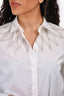 Brunello Cucinelli White Beaded Necklin Button Down Shirt Size M