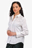 Brunello Cucinelli White Beaded Necklin Button Down Shirt Size M