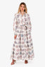 Eleventy White Multicolour Paisely Print Belted Maxi Dress Size 38