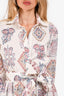 Eleventy White Multicolour Paisely Print Belted Maxi Dress Size 38