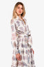 Eleventy White Multicolour Paisely Print Belted Maxi Dress Size 38