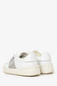 Valentino White/Grey Leather Rockstud Sneakers Size 36
