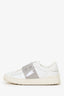 Valentino White/Grey Leather Rockstud Sneakers Size 36
