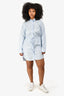 Stella McCartney Light Blue Cotton Poplin Cinched Waist Shirt Dress Size 44