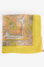 Yves Saint Laurent Vintage Lime Green Paisley Print Silk Square Scarf