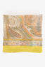 Yves Saint Laurent Vintage Lime Green Paisley Print Silk Square Scarf