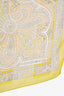 Yves Saint Laurent Vintage Lime Green Paisley Print Silk Square Scarf