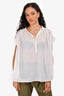 Nili Lotan White Pleated Cotton Top Size S