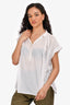 Nili Lotan White Pleated Cotton Top Size S