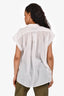 Nili Lotan White Pleated Cotton Top Size S