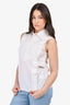 Pre-Loved Chanel™ 2017 White Linen Paris-Cuba Sleeveless Blouse Size 34
