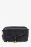 Dior 2021 Black Goatskin Double Saddle Pouch Crossbody