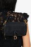 Dior 2021 Black Goatskin Double Saddle Pouch Crossbody