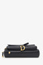 Dior 2021 Black Goatskin Double Saddle Pouch Crossbody