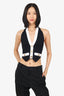 Retrofete Black/White V-Neck Button Detail Vest Size XS