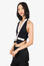 Retrofete Black/White V-Neck Button Detail Vest Size XS