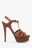 Saint Laurent Brown Leather Tribute Heels Size 36.5