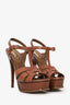 Saint Laurent Brown Leather Tribute Heels Size 36.5