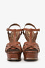 Saint Laurent Brown Leather Tribute Heels Size 36.5